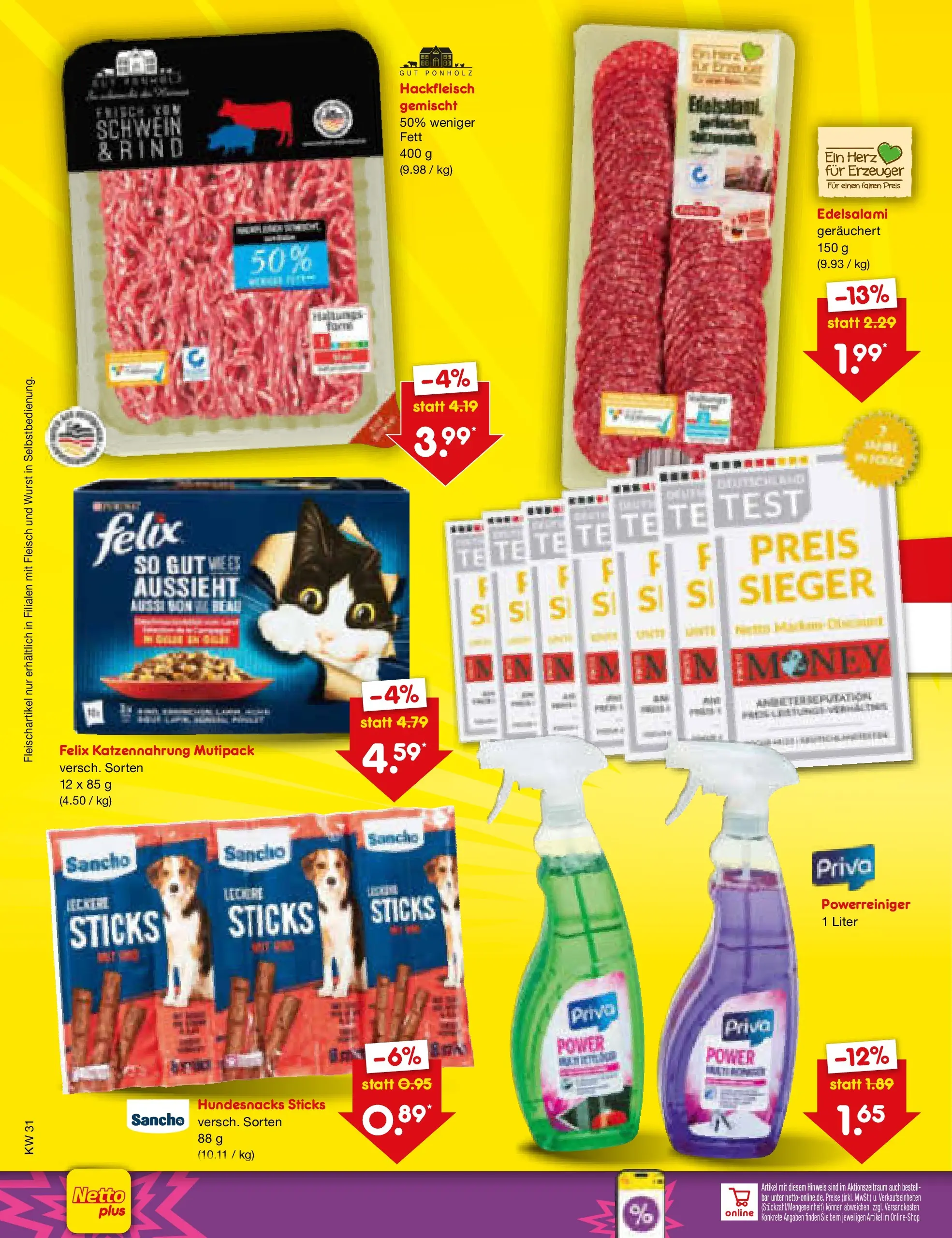 Netto Marken-Discount Prospekt Leonberg (ab 27.07.2026) » Angebote | Seite: 36 | Produkte: Wurst, Fleisch, Hackfleisch