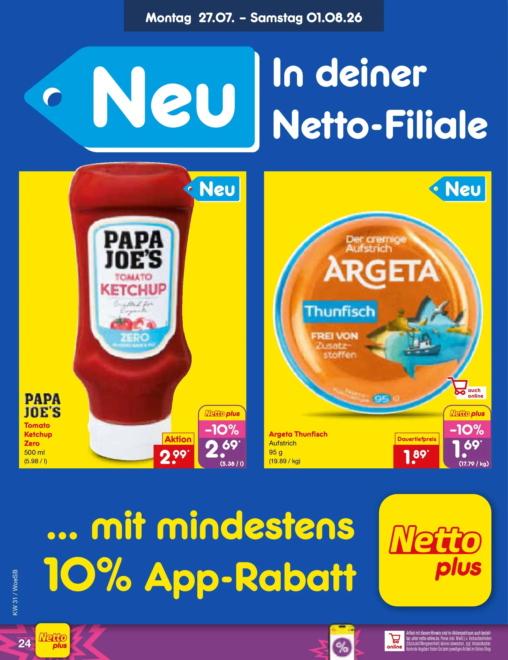 Netto Marken-Discount Prospekt Leonberg (ab 27.07.2026) » Angebote | Seite: 38 | Produkte: Thunfisch, Ketchup