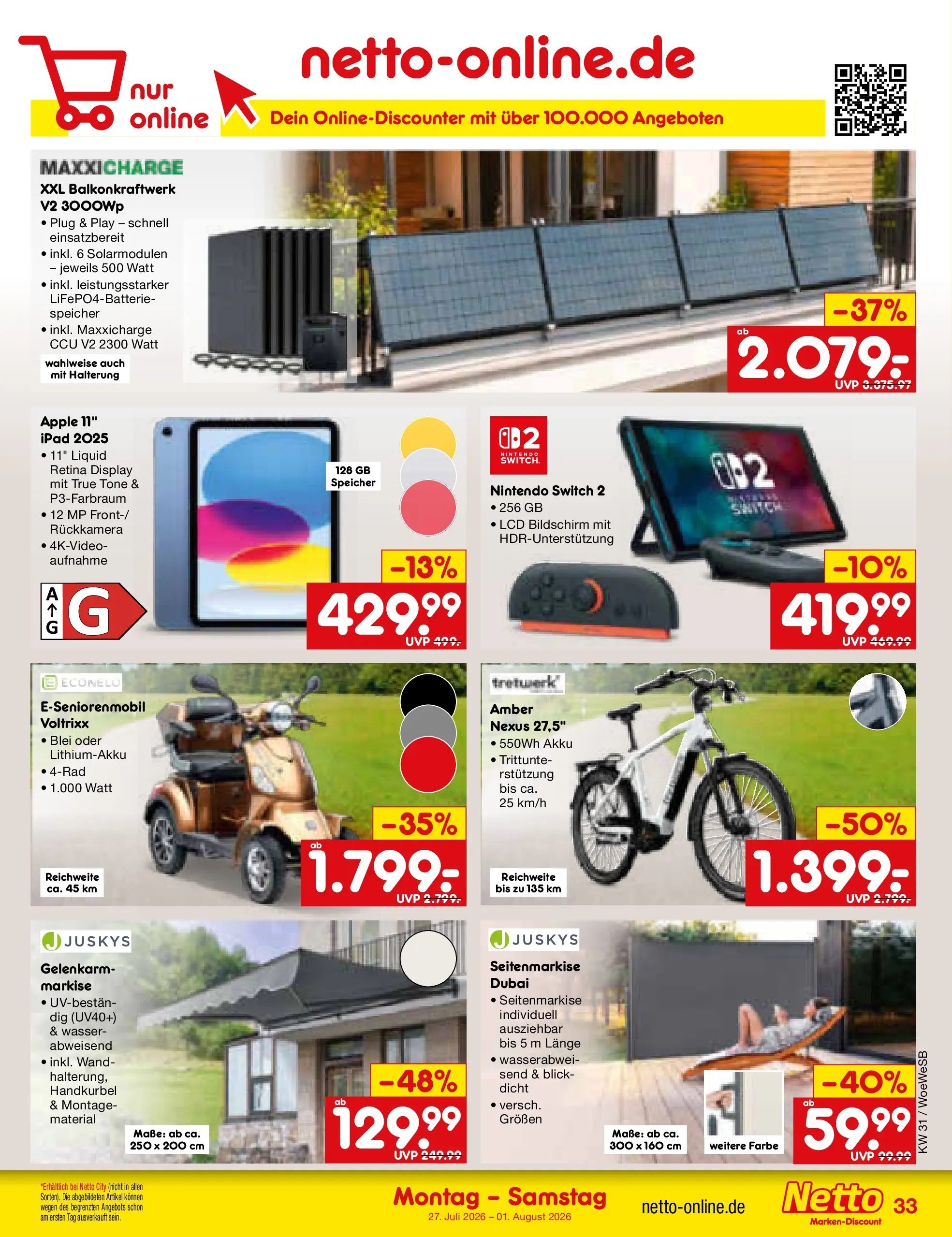 Netto Marken-Discount Prospekt Leonberg (ab 27.07.2026) » Angebote | Seite: 50 | Produkte: Ipad, Apple, Wasser, Bildschirm