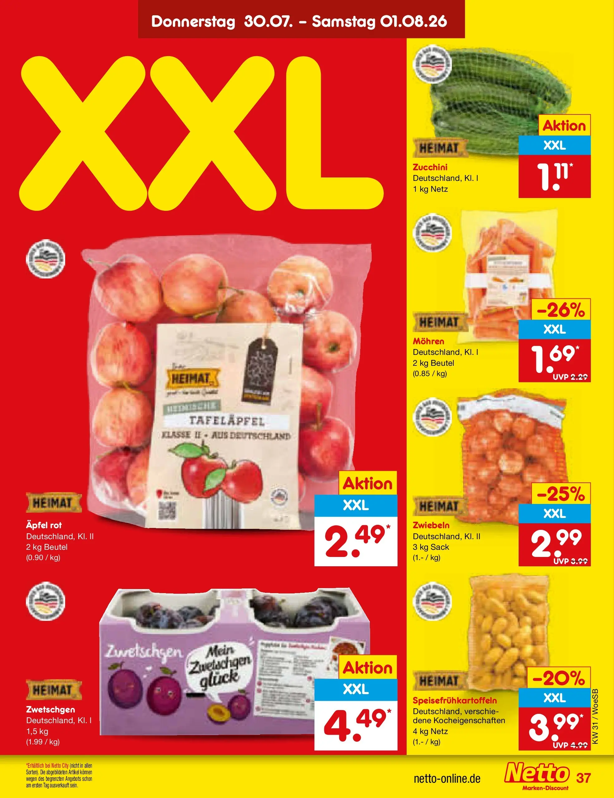 Netto Marken-Discount Prospekt Leonberg (ab 27.07.2026) » Angebote | Seite: 54 | Produkte: Äpfel, Zwetschgen, Mohren, Zucchini