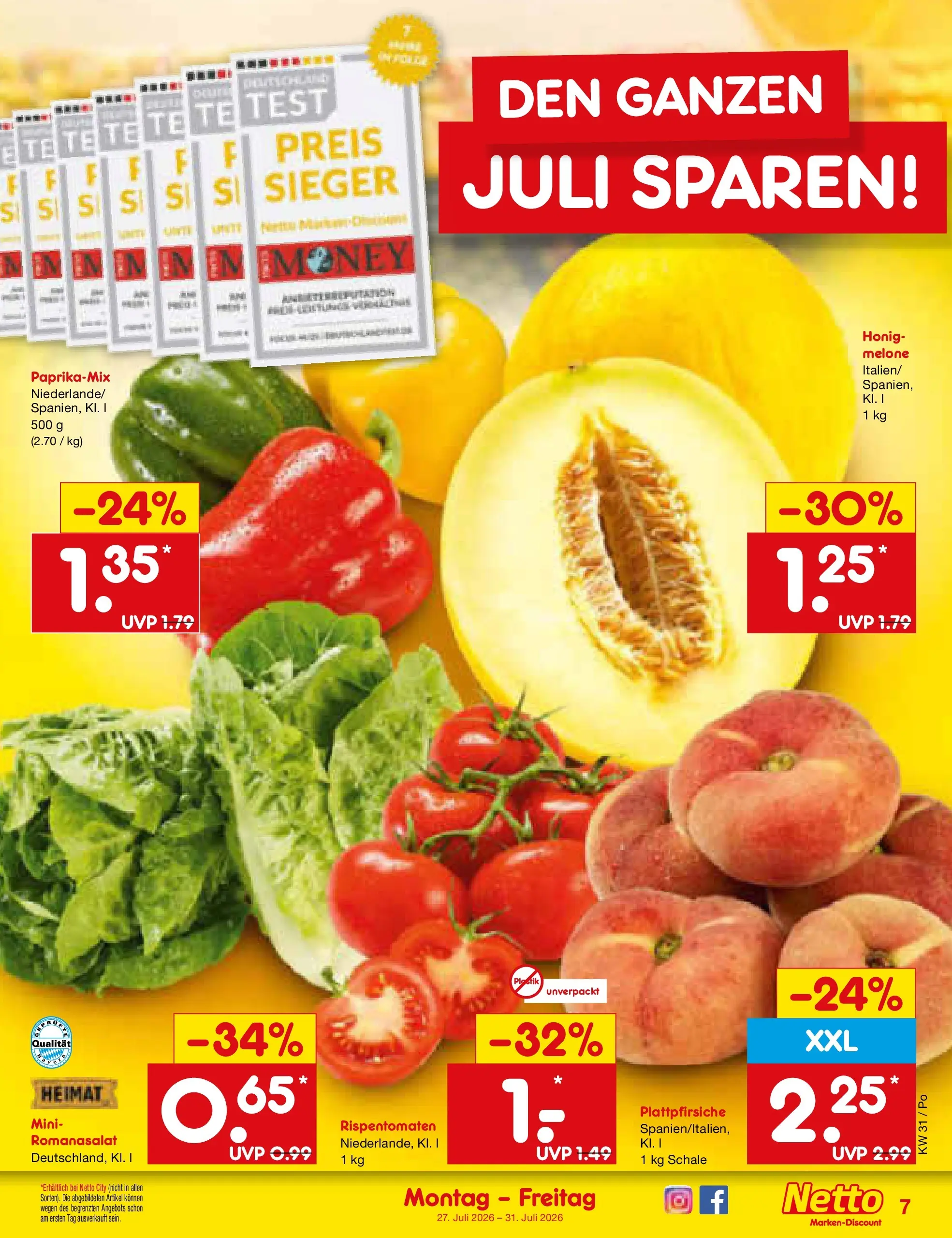 Netto Marken-Discount Prospekt Amberg (ab 27.07.2026) » Angebote | Seite: 9 | Produkte: Melone