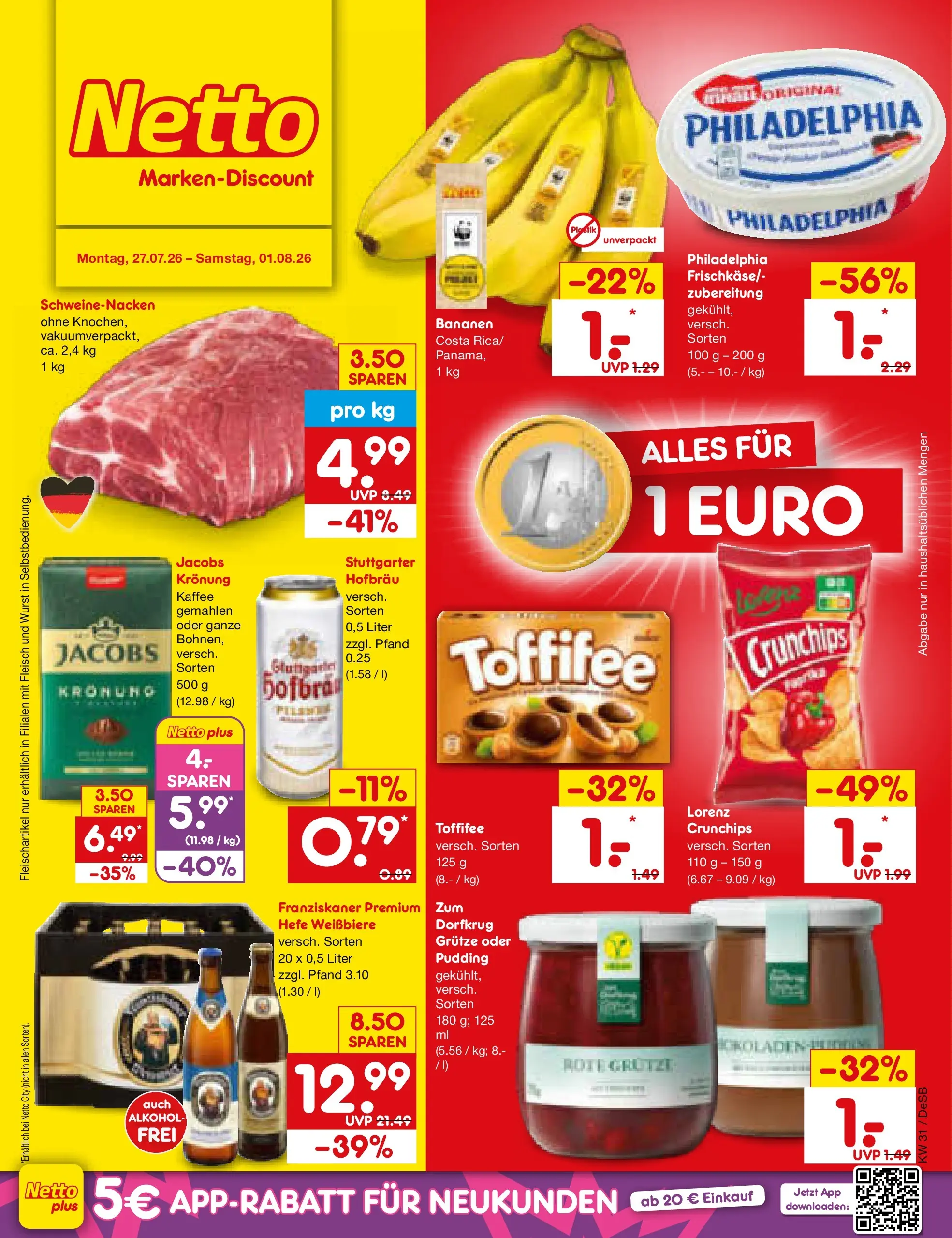 Netto Marken-Discount Prospekt Waiblingen-Bittenfeld (ab 27.07.2026) ยป Angebote | Seite: 1 | Produkte: Kaffee, Paprika, Wurst, Fleisch Netto Marken-Discount Prospekt Waiblingen-Bittenfeld (ab 27.07.2026) ยป Angebote | Seite: 1 | Produkte: Kaffee, Paprika, Wurst, Fleisch