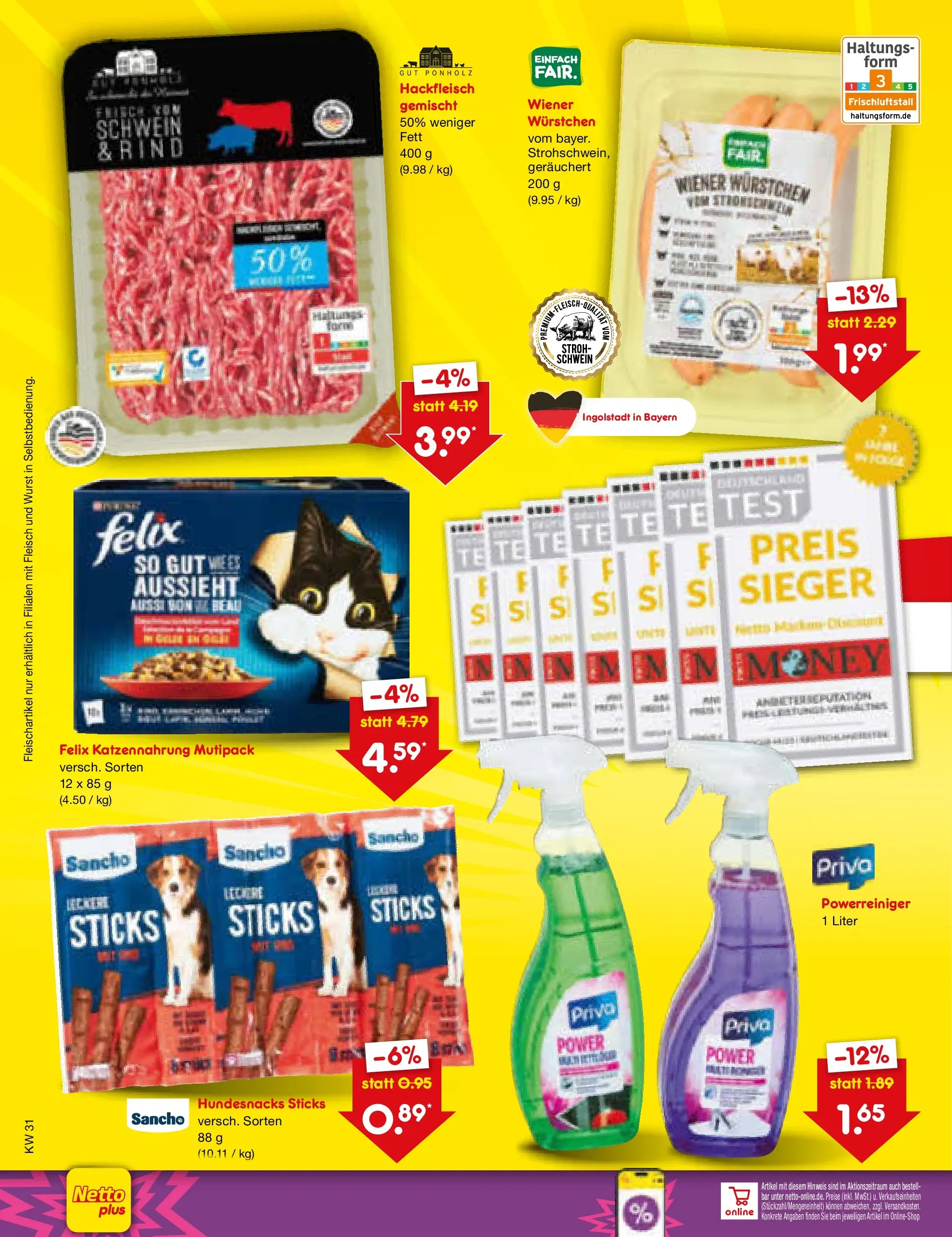 Netto Marken-Discount Prospekt Amberg (ab 27.07.2026) » Angebote | Seite: 36 | Produkte: Wiener wurstchen, Wurst, Fleisch, Hackfleisch