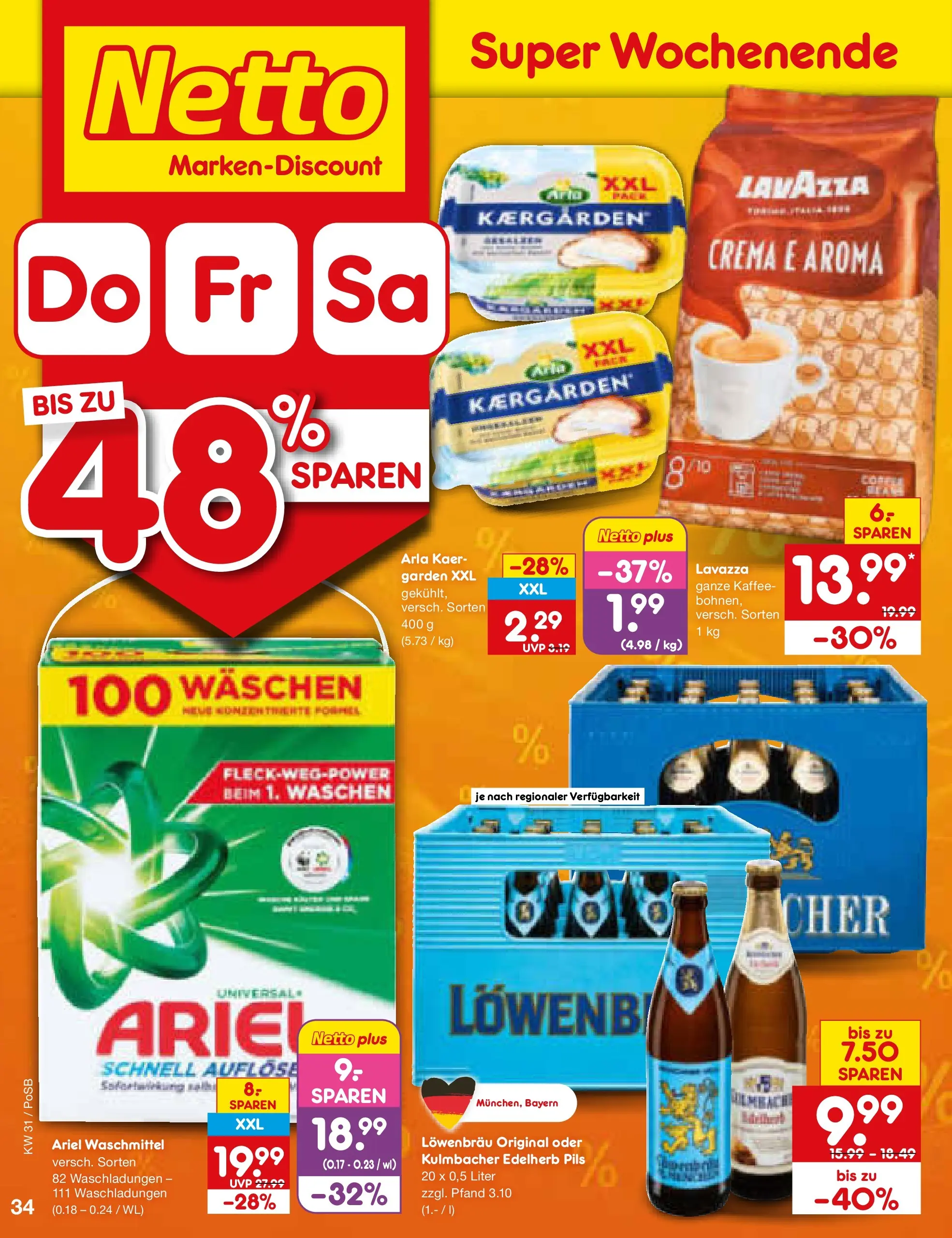 Netto Marken-Discount Prospekt Amberg (ab 27.07.2026) » Angebote | Seite: 51 | Produkte: Lavazza, Ariel, Kaffee, Waschmittel