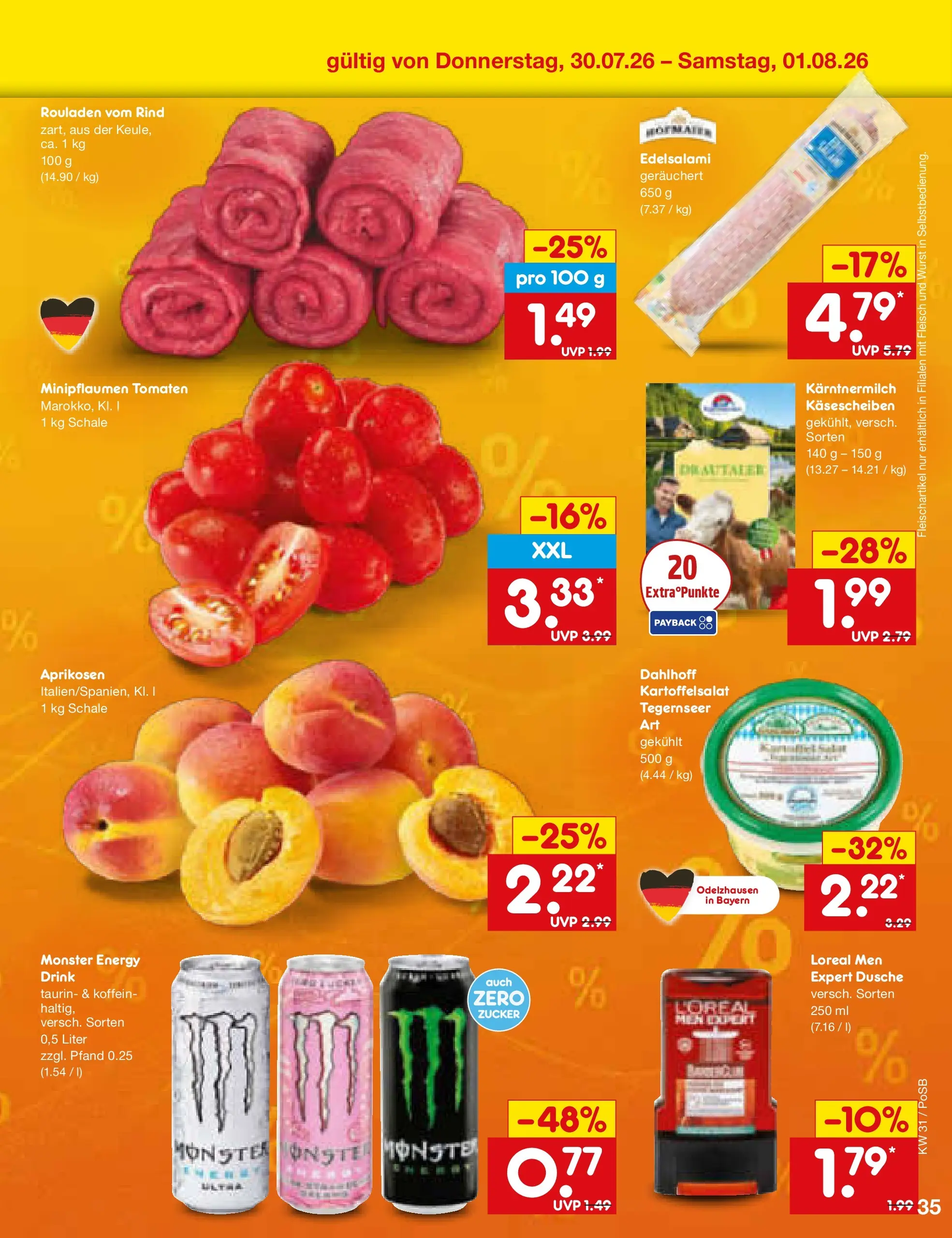 Netto Marken-Discount Prospekt Amberg (ab 27.07.2026) » Angebote | Seite: 52 | Produkte: Energy, Tomaten, Monster, Zucker