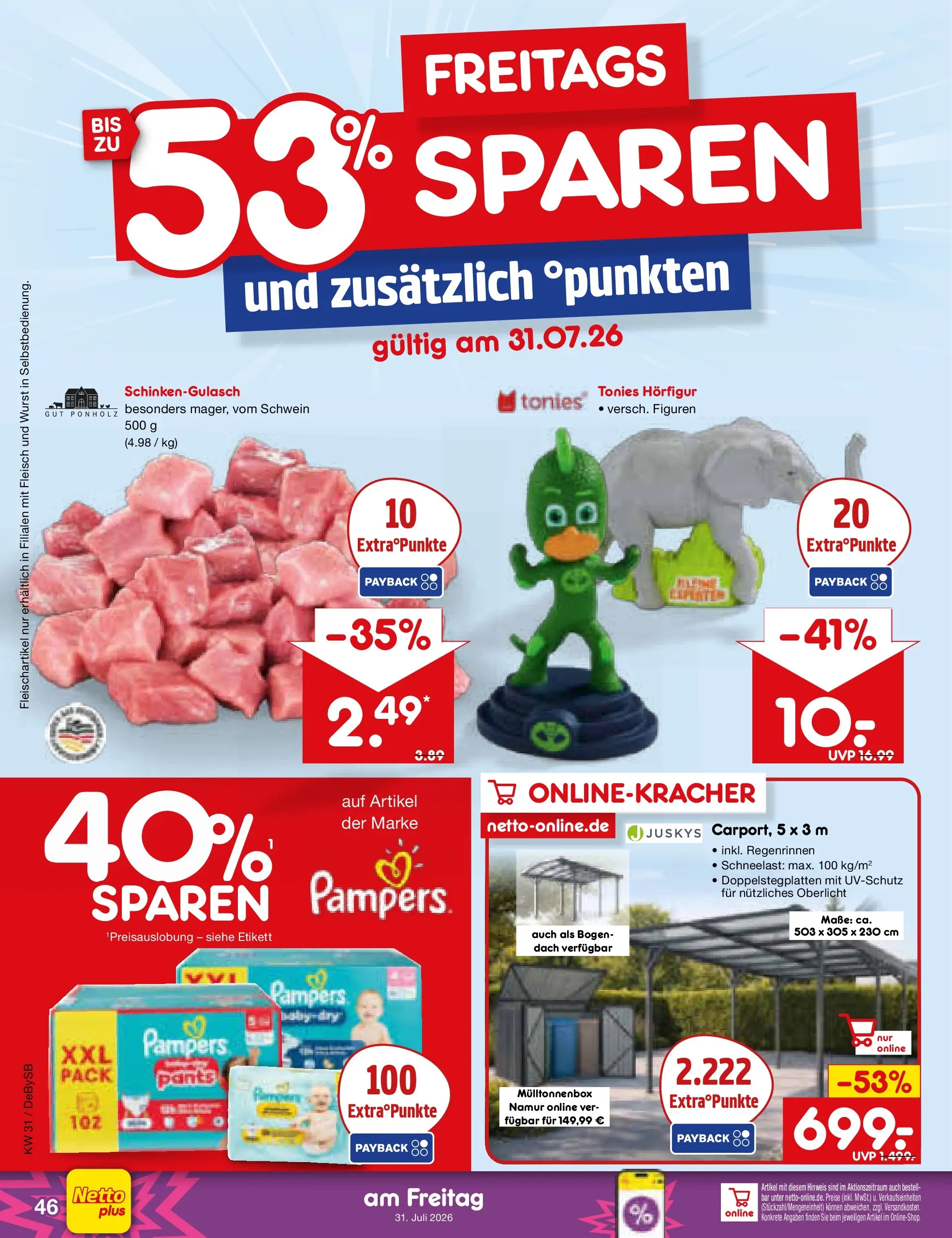 Netto Marken-Discount Prospekt Stuttgart (ab 27.07.2026) ยป Angebote | Seite: 65 | Produkte: Pampers, Wurst, Fleisch Netto Marken-Discount Prospekt Stuttgart (ab 27.07.2026) ยป Angebote | Seite: 65 | Produkte: Pampers, Wurst, Fleisch