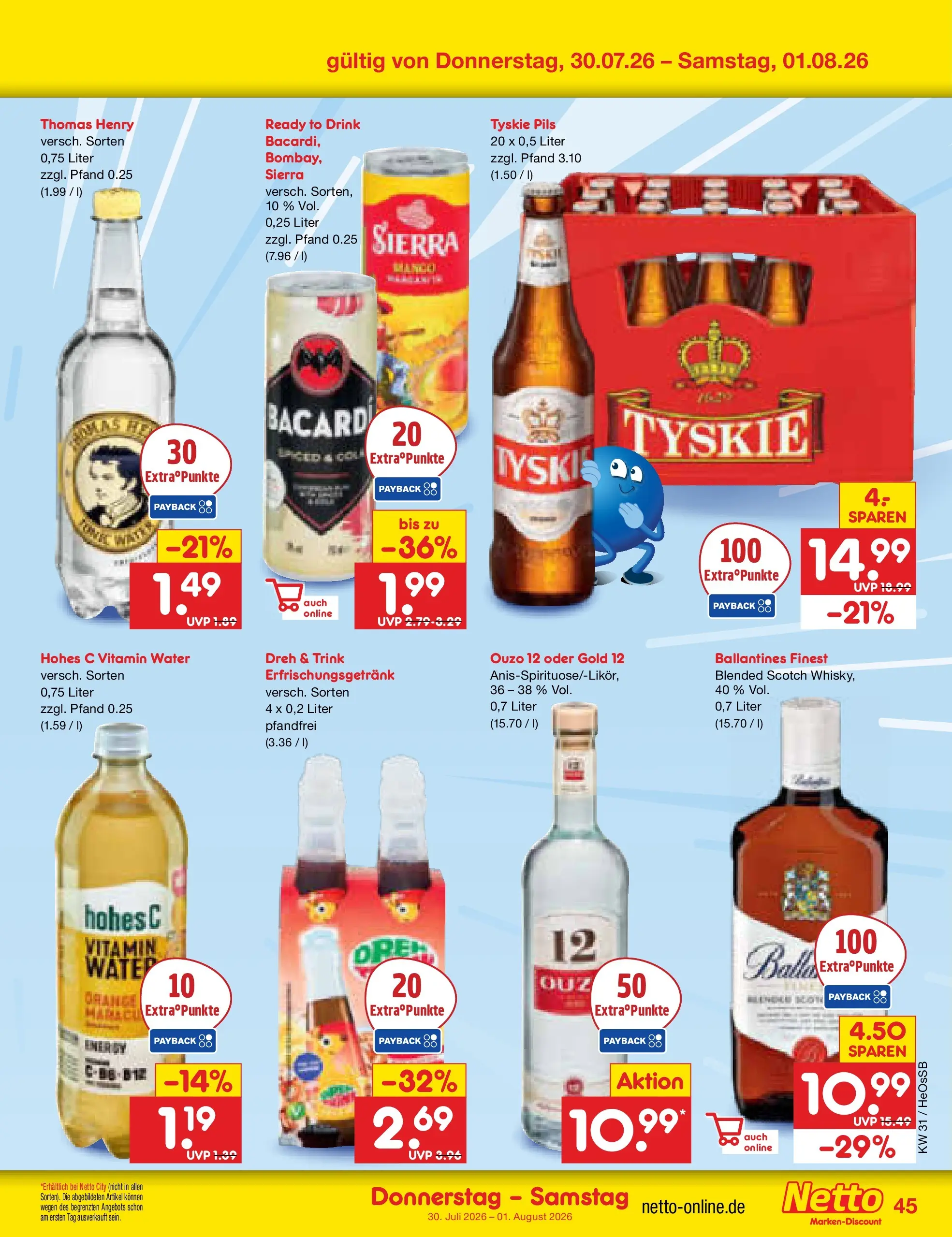 Netto Marken-Discount Prospekt Rostock (ab 27.07.2026) ยป Angebote | Seite: 62 | Produkte: Ouzo 12, Tyskie, Energy, Hohes c Netto Marken-Discount Prospekt Rostock (ab 27.07.2026) ยป Angebote | Seite: 62 | Produkte: Ouzo 12, Tyskie, Energy, Hohes c
