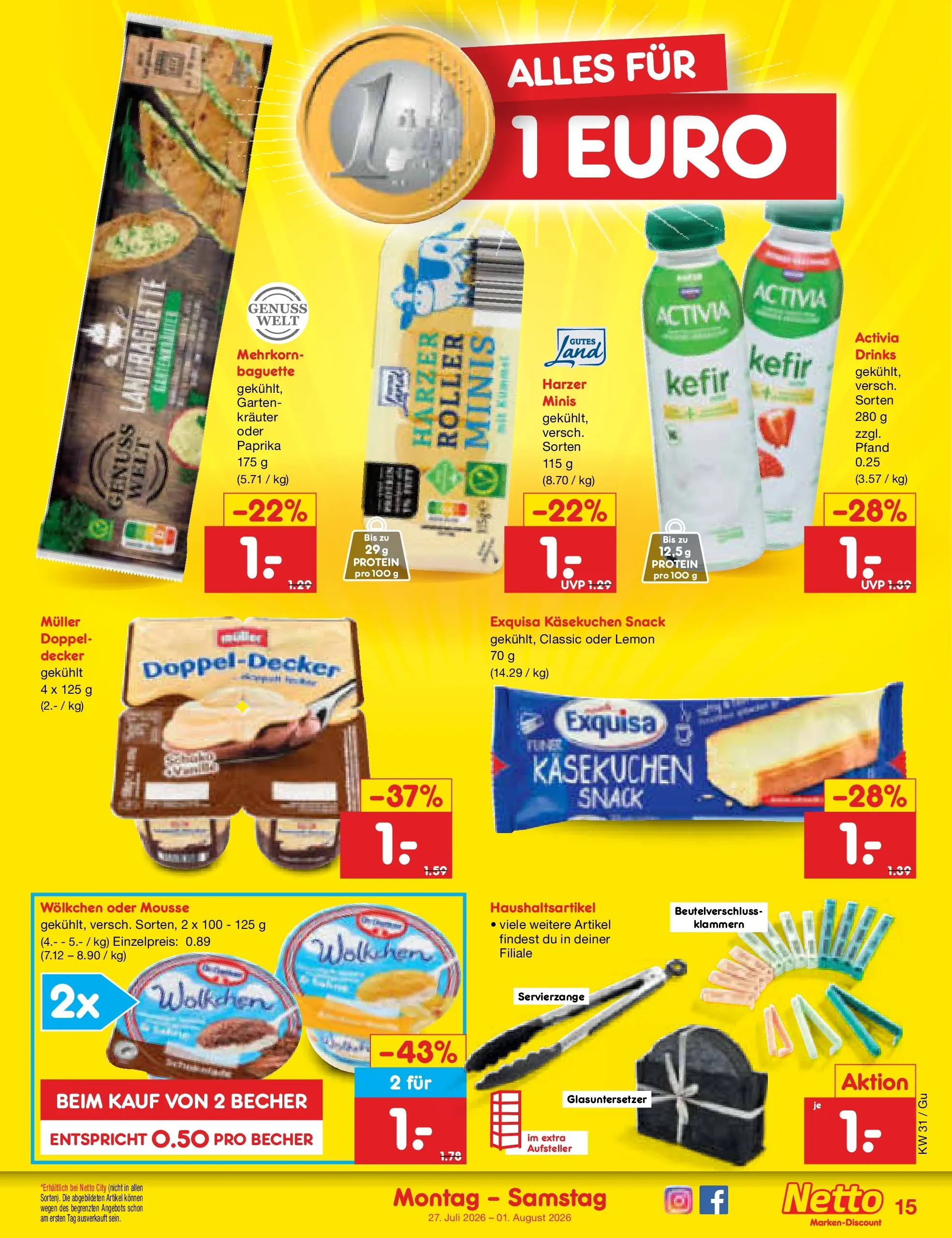 Netto Marken-Discount Prospekt Augustusburg (ab 27.07.2026) ยป Angebote | Seite: 25 | Produkte: Activia, Kefir, Exquisa, Paprika Netto Marken-Discount Prospekt Augustusburg (ab 27.07.2026) ยป Angebote | Seite: 25 | Produkte: Activia, Kefir, Exquisa, Paprika