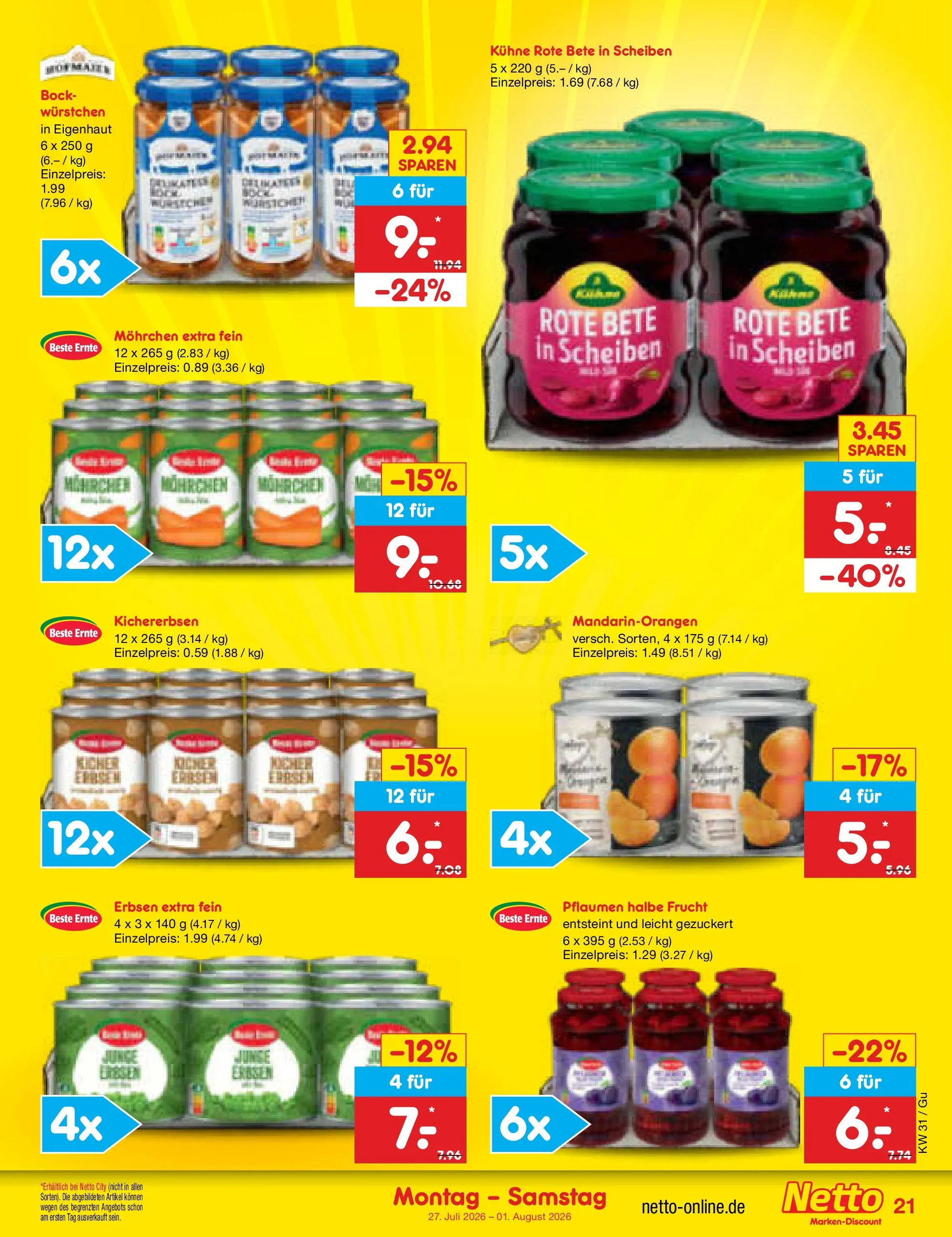 Netto Marken-Discount Prospekt Augustusburg (ab 27.07.2026) ยป Angebote | Seite: 33 | Produkte: Pflaumen, Erbsen Netto Marken-Discount Prospekt Augustusburg (ab 27.07.2026) ยป Angebote | Seite: 33 | Produkte: Pflaumen, Erbsen