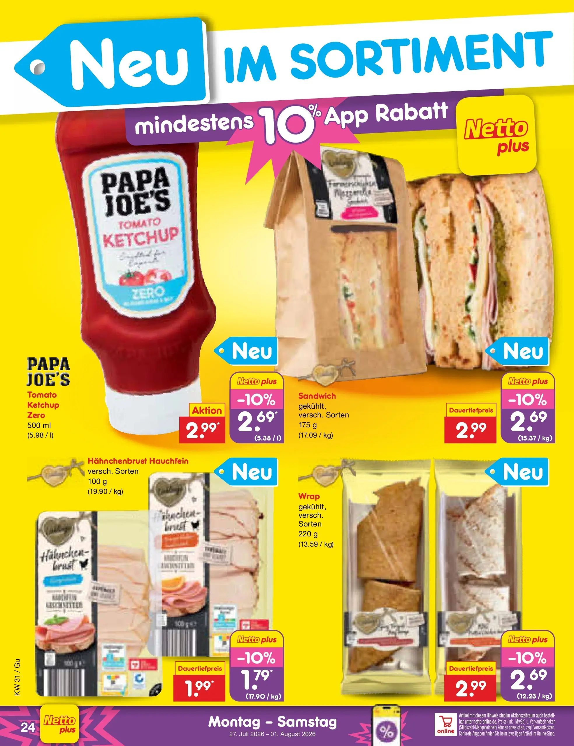 Netto Marken-Discount Prospekt Augustusburg (ab 27.07.2026) ยป Angebote | Seite: 38 | Produkte: Hahnchen, Ketchup, Hahnchenbrust Netto Marken-Discount Prospekt Augustusburg (ab 27.07.2026) ยป Angebote | Seite: 38 | Produkte: Hahnchen, Ketchup, Hahnchenbrust