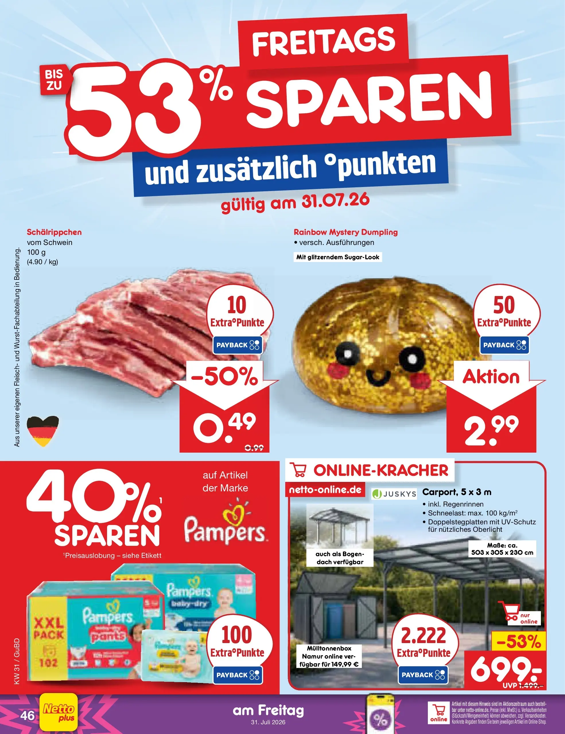 Netto Marken-Discount Prospekt Augustusburg (ab 27.07.2026) ยป Angebote | Seite: 65 | Produkte: Pampers, Fleisch Netto Marken-Discount Prospekt Augustusburg (ab 27.07.2026) ยป Angebote | Seite: 65 | Produkte: Pampers, Fleisch