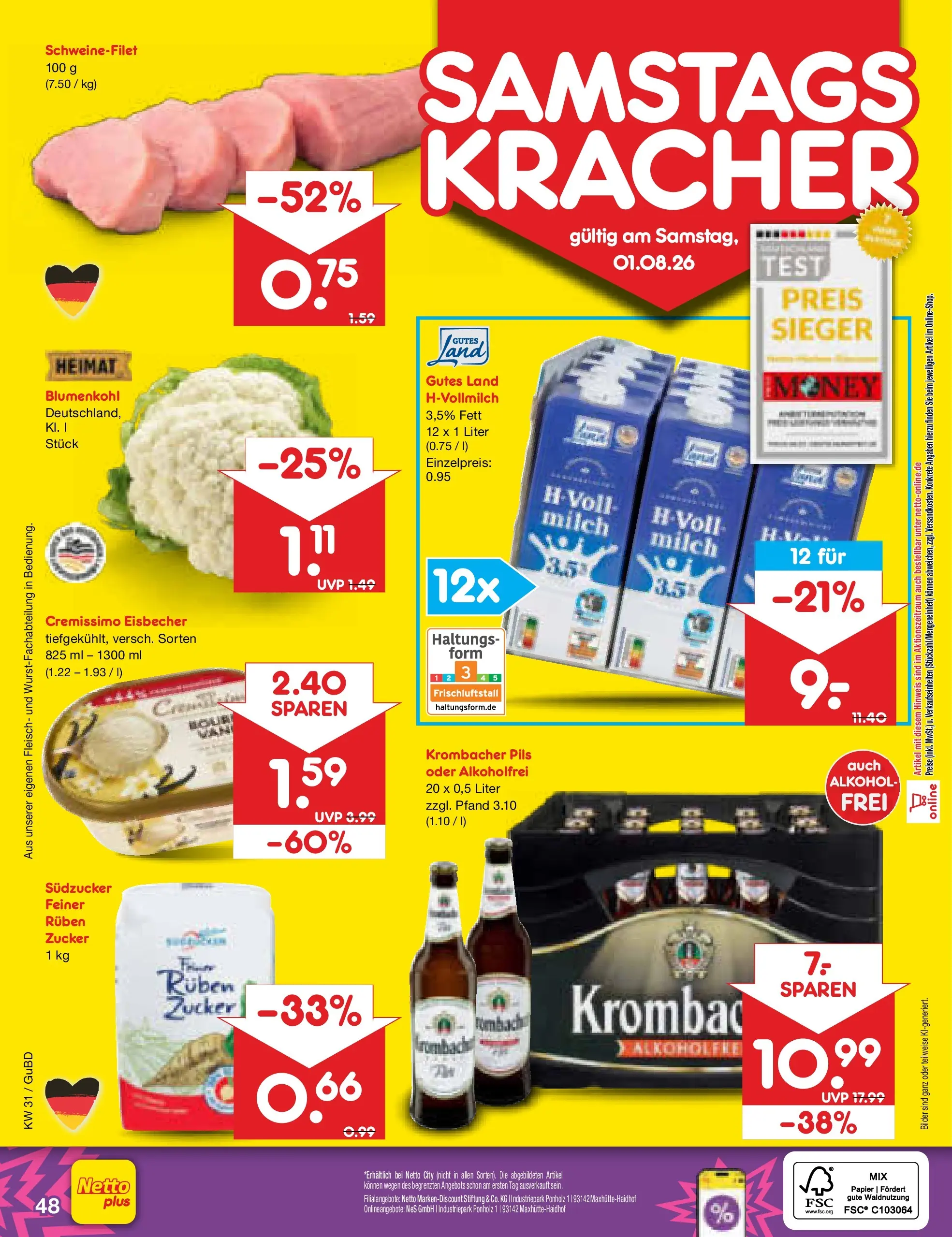 Netto Marken-Discount Prospekt Augustusburg (ab 27.07.2026) ยป Angebote | Seite: 67 | Produkte: Pils, Krombacher, Blumenkohl, Fleisch Netto Marken-Discount Prospekt Augustusburg (ab 27.07.2026) ยป Angebote | Seite: 67 | Produkte: Pils, Krombacher, Blumenkohl, Fleisch