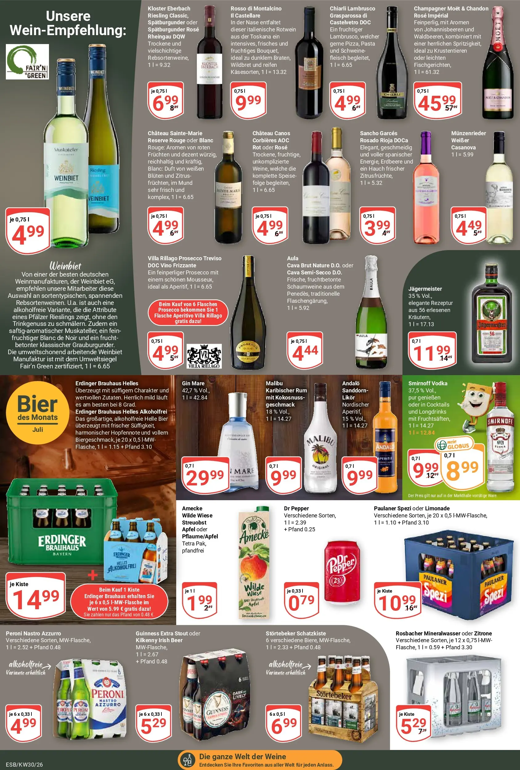 Globus Prospekt Eschborn (ab 20.07.2026) » Angebote online | Seite: 14 | Produkte: Erdinger, Bier, Jägermeister, Paulaner