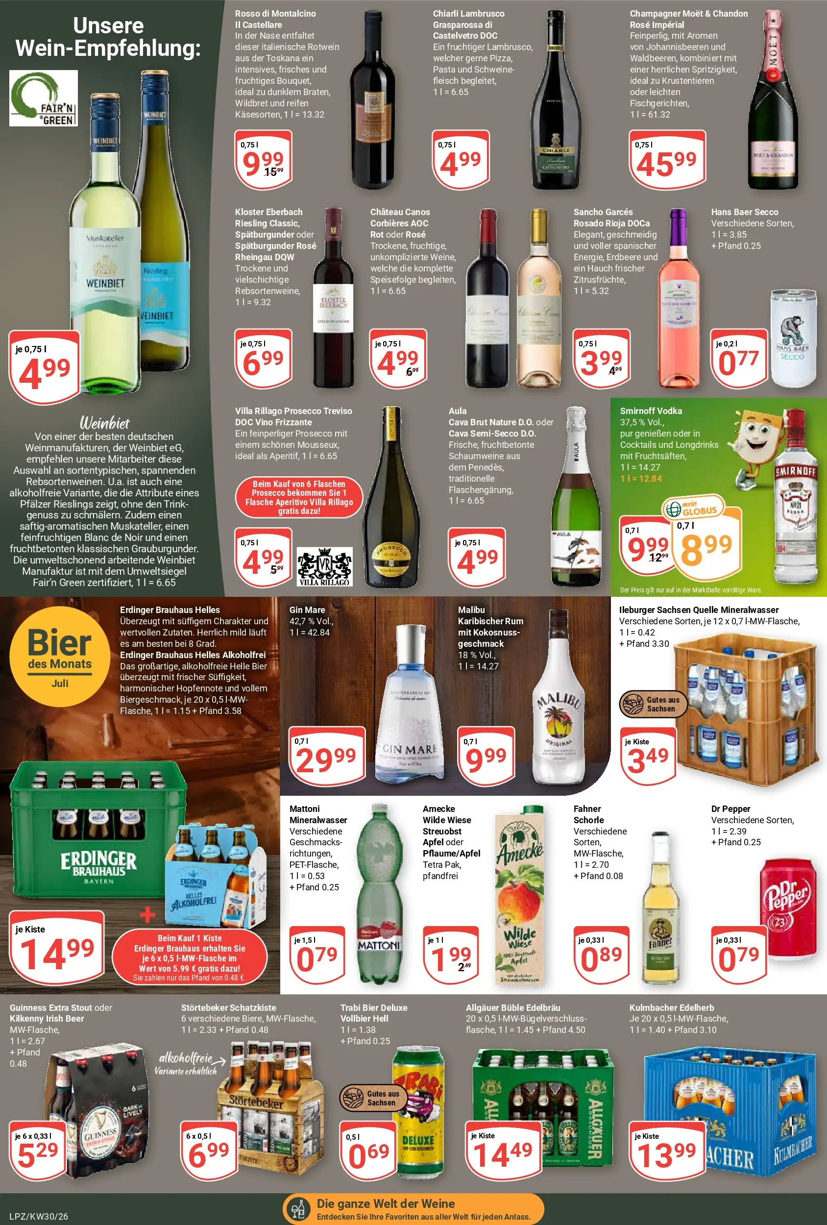 Globus Prospekt Leipzig (ab 20.07.2026) » Angebote online | Seite: 16 | Produkte: Erdinger, Äpfel, Prosecco, Fleisch