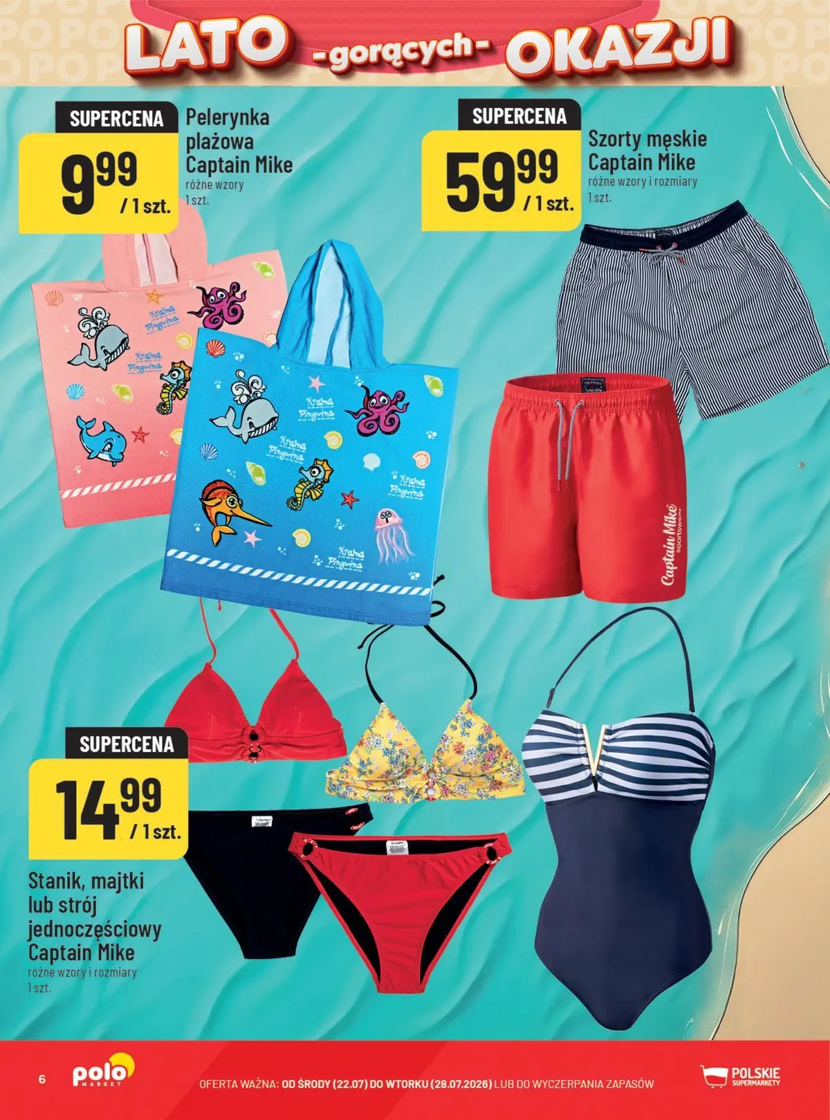 Nowa POLOmarket gazetka od jutra 22.07.2026 | Strona: 6 | Produkty: Szorty, Majtki