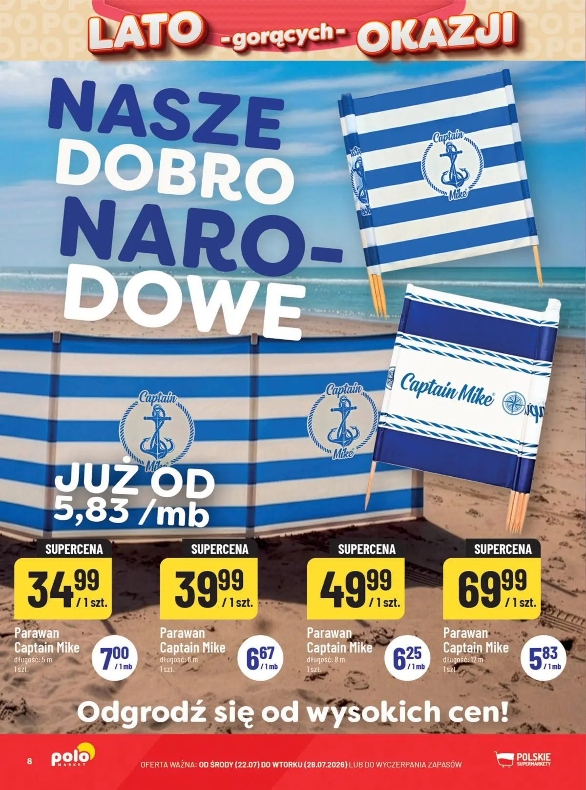Nowa POLOmarket gazetka od jutra 22.07.2026 | Strona: 8 | Produkty: Parawan