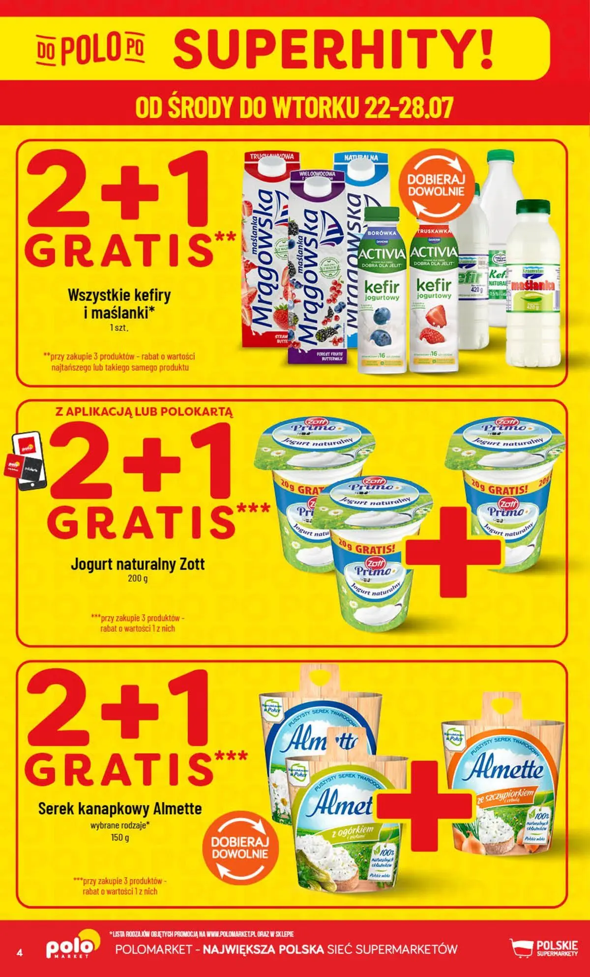 Nowa POLOmarket gazetka od jutra (22.07.2026) | Strona: 4 | Produkty: Serek kanapkowy, Maślanka, Serek, Jogurt naturalny Nowa POLOmarket gazetka od jutra 22.07.2026 | Strona: 4 | Produkty: Serek kanapkowy, Maślanka, Serek, Jogurt naturalny