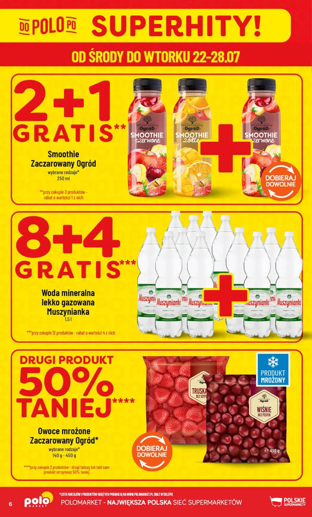 Nowa POLOmarket gazetka od jutra (22.07.2026) | Strona: 6 | Produkty: Smoothie, Wiśnie, Woda, Owoce Nowa POLOmarket gazetka od jutra 22.07.2026 | Strona: 6 | Produkty: Smoothie, Wiśnie, Woda, Owoce