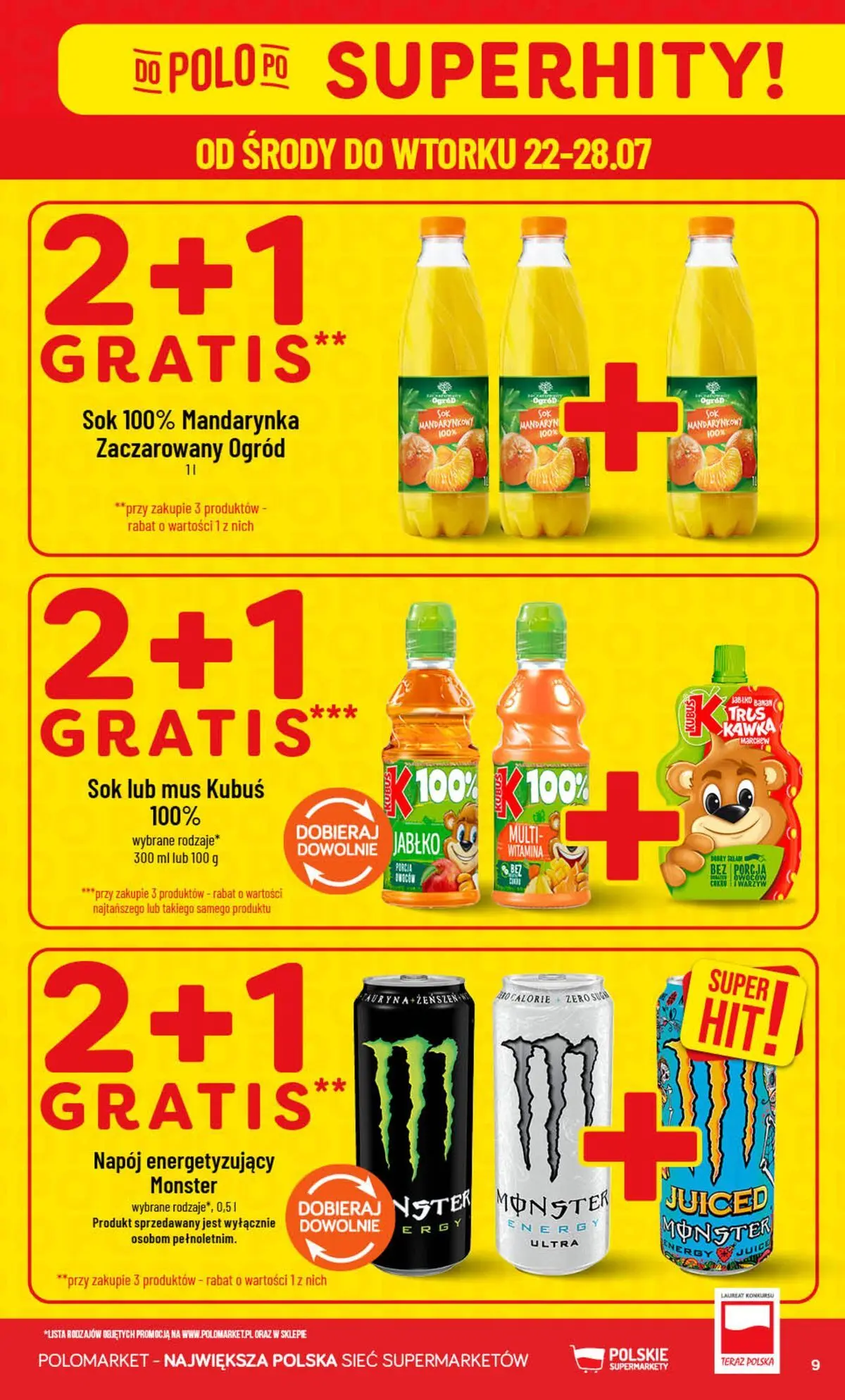 Nowa POLOmarket gazetka od jutra (22.07.2026) | Strona: 9 | Produkty: Sok Nowa POLOmarket gazetka od jutra 22.07.2026 | Strona: 9 | Produkty: Sok