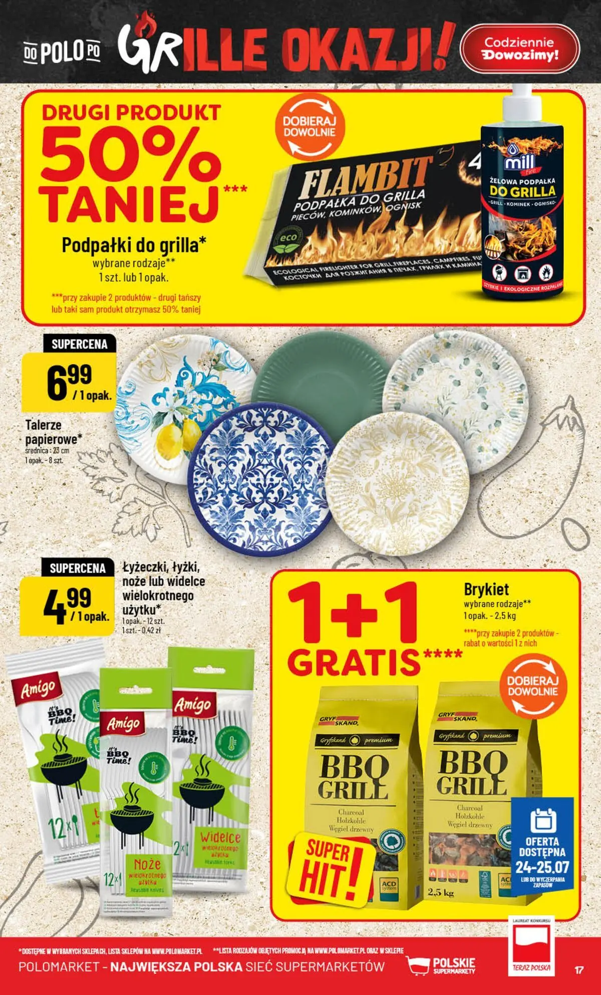 Nowa POLOmarket gazetka od jutra (22.07.2026) | Strona: 17 | Produkty: Grill, Talerze, Gry Nowa POLOmarket gazetka od jutra 22.07.2026 | Strona: 17 | Produkty: Grill, Talerze, Gry