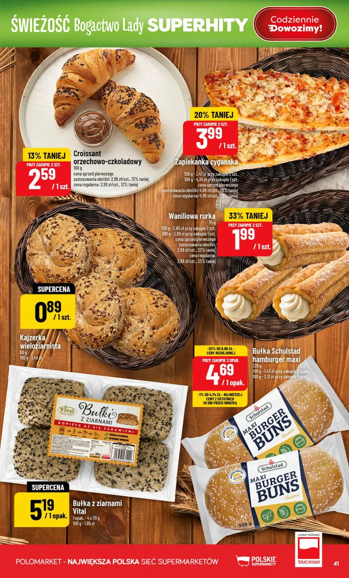 Nowa POLOmarket gazetka od jutra (22.07.2026) | Strona: 41 | Produkty: Hamburger, Zapiekanka, Bułka Nowa POLOmarket gazetka od jutra 22.07.2026 | Strona: 41 | Produkty: Hamburger, Zapiekanka, Bułka