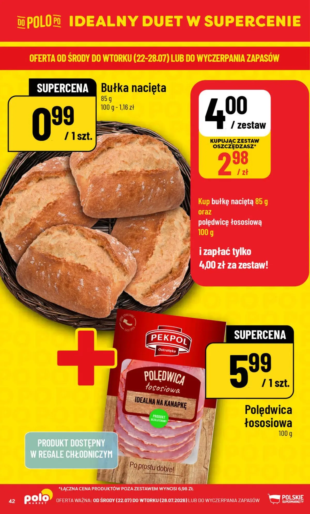 Nowa POLOmarket gazetka od jutra (22.07.2026) | Strona: 42 | Produkty: Bułka Nowa POLOmarket gazetka od jutra 22.07.2026 | Strona: 42 | Produkty: Bułka
