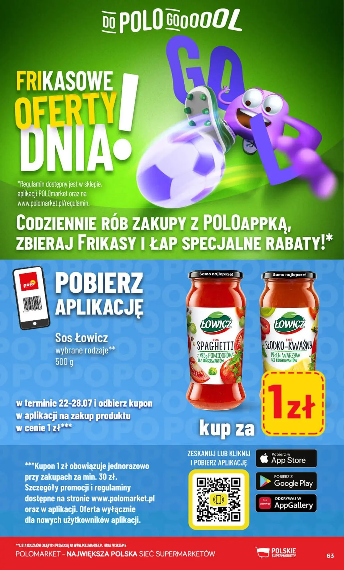 Nowa POLOmarket gazetka od jutra (22.07.2026) | Strona: 63 | Produkty: Sos Nowa POLOmarket gazetka od jutra 22.07.2026 | Strona: 63 | Produkty: Sos