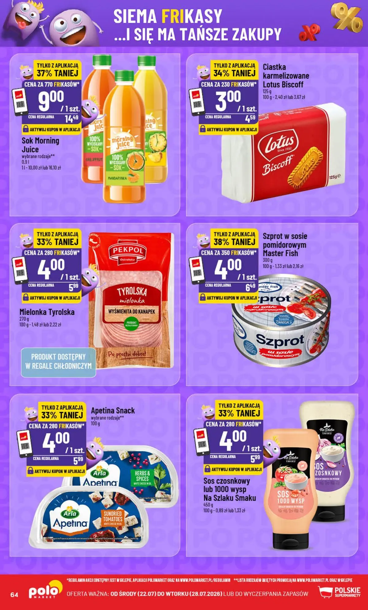 Nowa POLOmarket gazetka od jutra (22.07.2026) | Strona: 64 | Produkty: Sos czosnkowy, Mielonka tyrolska, Ciastka, Sos Nowa POLOmarket gazetka od jutra 22.07.2026 | Strona: 64 | Produkty: Sos czosnkowy, Mielonka tyrolska, Ciastka, Sos