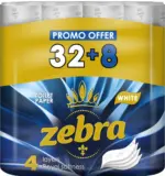 Kaufland хипермаркет ZEBRA Тоалетна хартия четирипластова - до 26-07-26