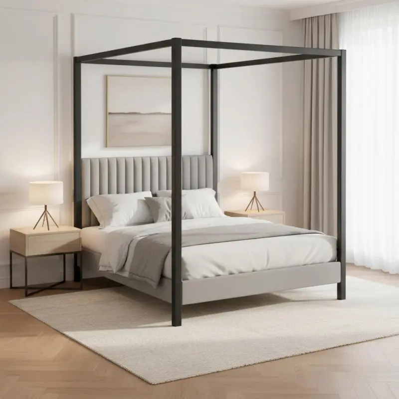 Himmelbett Mona Grau ca. 180x200 cm