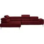 XXXLutz Lauterach - Ihr M&ouml;belhaus bei Bregenz Ecksofa in Chenille Rot, Bordeaux R&uuml;cken echt, Kopfteilverstellung 222/323 cm