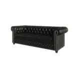 XXXLutz Lauterach - Ihr M&ouml;belhaus bei Bregenz Chesterfield-Sofa 3-sitzer mit Schlaffunktion Morin Schwarz vegan Leder