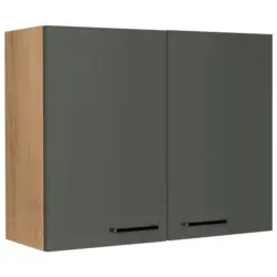 K&uuml;chenoberschrank 90/72/35 cm in Gr&uuml;n, Eichefarben