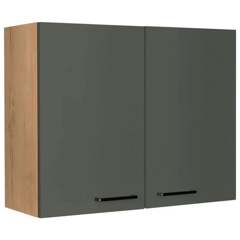 K&uuml;chenoberschrank 90/72/35 cm in Gr&uuml;n, Eichefarben