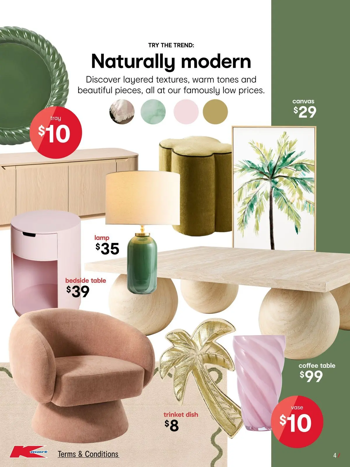 ﻿Kmart catalogue valid from 23/07/2026 > Online Australia | Page: 4 | Products: Bedside table, Coffee table, Vase, Coffee