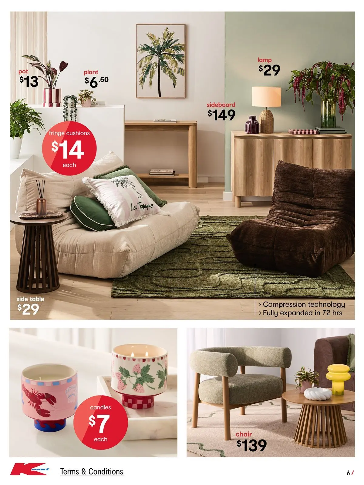 ﻿Kmart catalogue valid from 23/07/2026 > Online Australia | Page: 6 | Products: Compression, Lamp, Plant, Candles