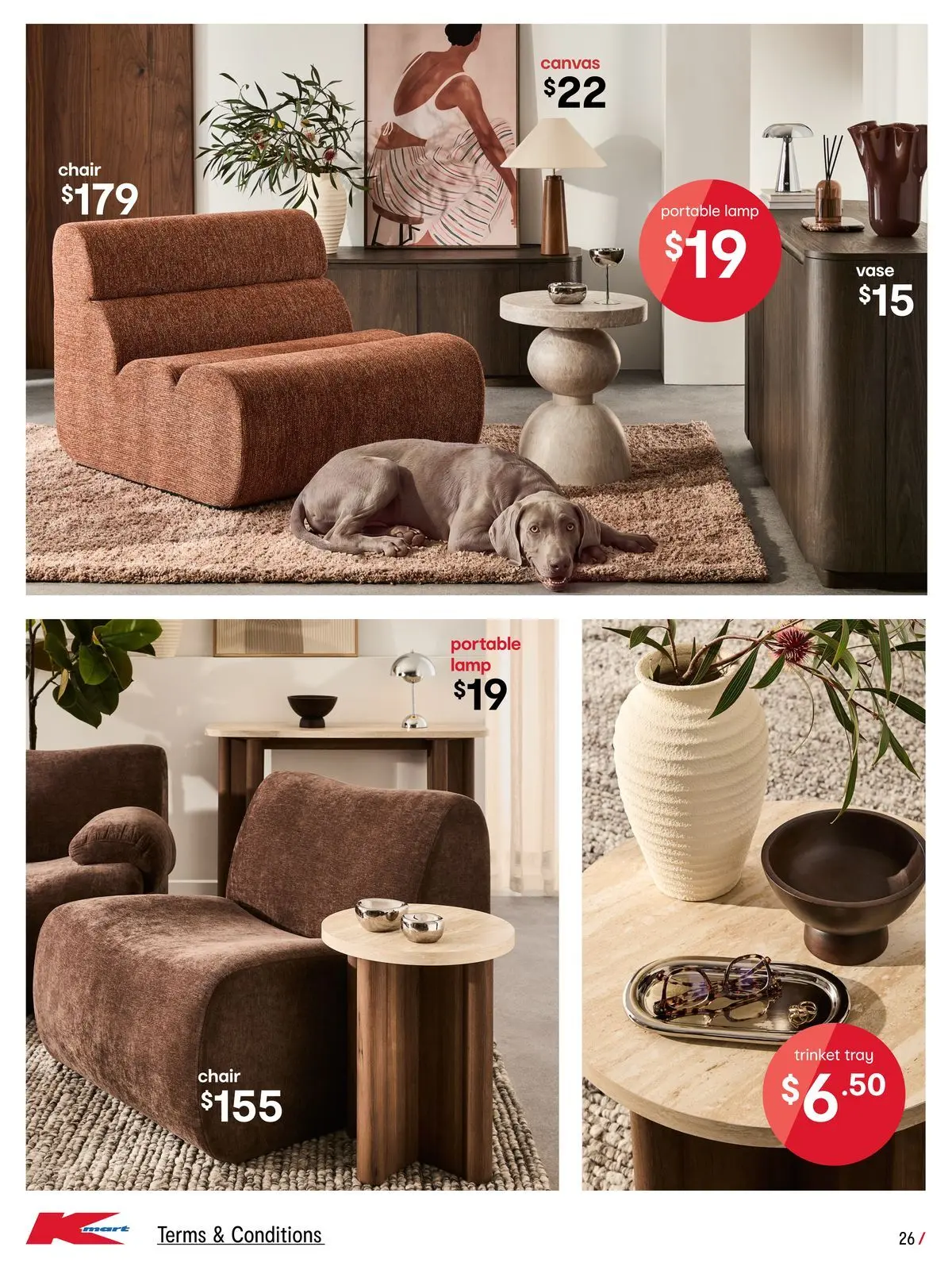 ﻿Kmart catalogue valid from 23/07/2026 > Online Australia | Page: 26 | Products: Chair, Vase, Lamp, Portable