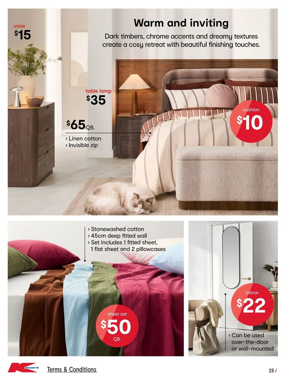 ﻿Kmart catalogue valid from 23/07/2026 > Online Australia | Page: 28 | Products: Table, Cushion, Vase, Linen