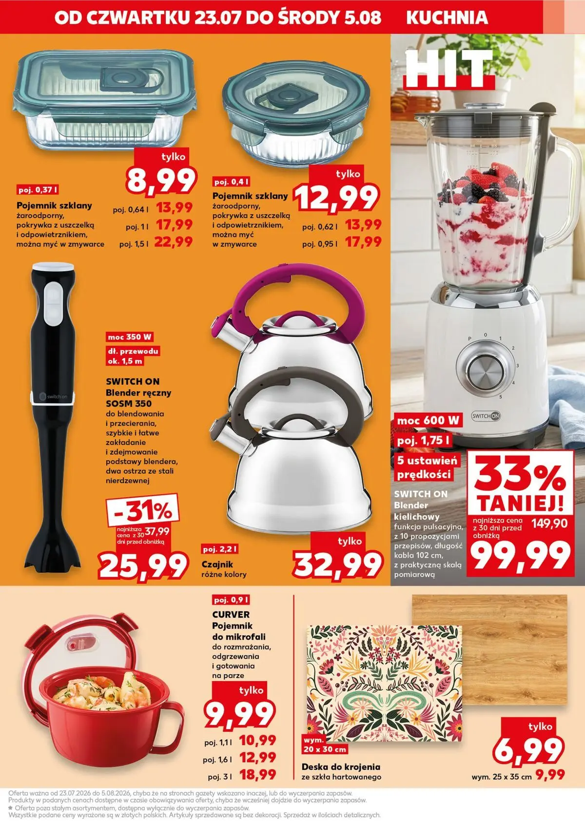 Kaufland gazetka - Złap Okazje od 23.07.2026 - od jutra PDF | Strona: 7 | Produkty: Czajnik, Blender, Blender kielichowy, Deska do krojenia