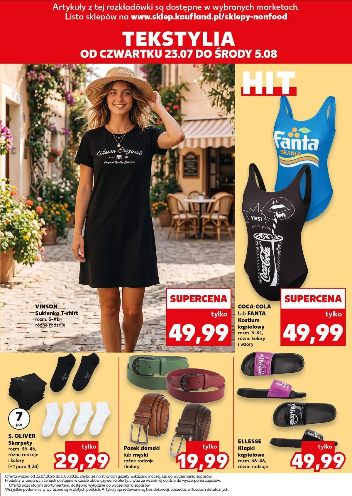 Kaufland gazetka - Złap Okazje od 23.07.2026 - od jutra PDF | Strona: 9 | Produkty: Klapki, Pasek, Sukienka, Tekstylia
