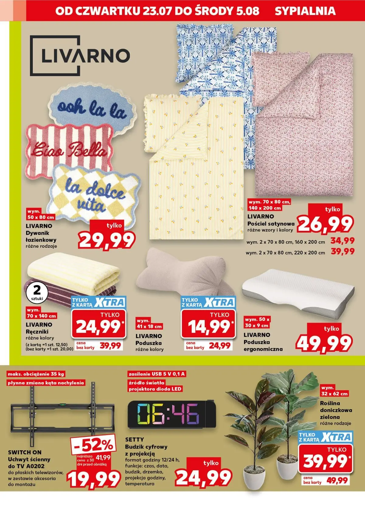 Kaufland gazetka - Złap Okazje od 23.07.2026 - od jutra PDF | Strona: 12 | Produkty: Pościel, Pościel satynowa, Budzik, Dywanik łazienkowy