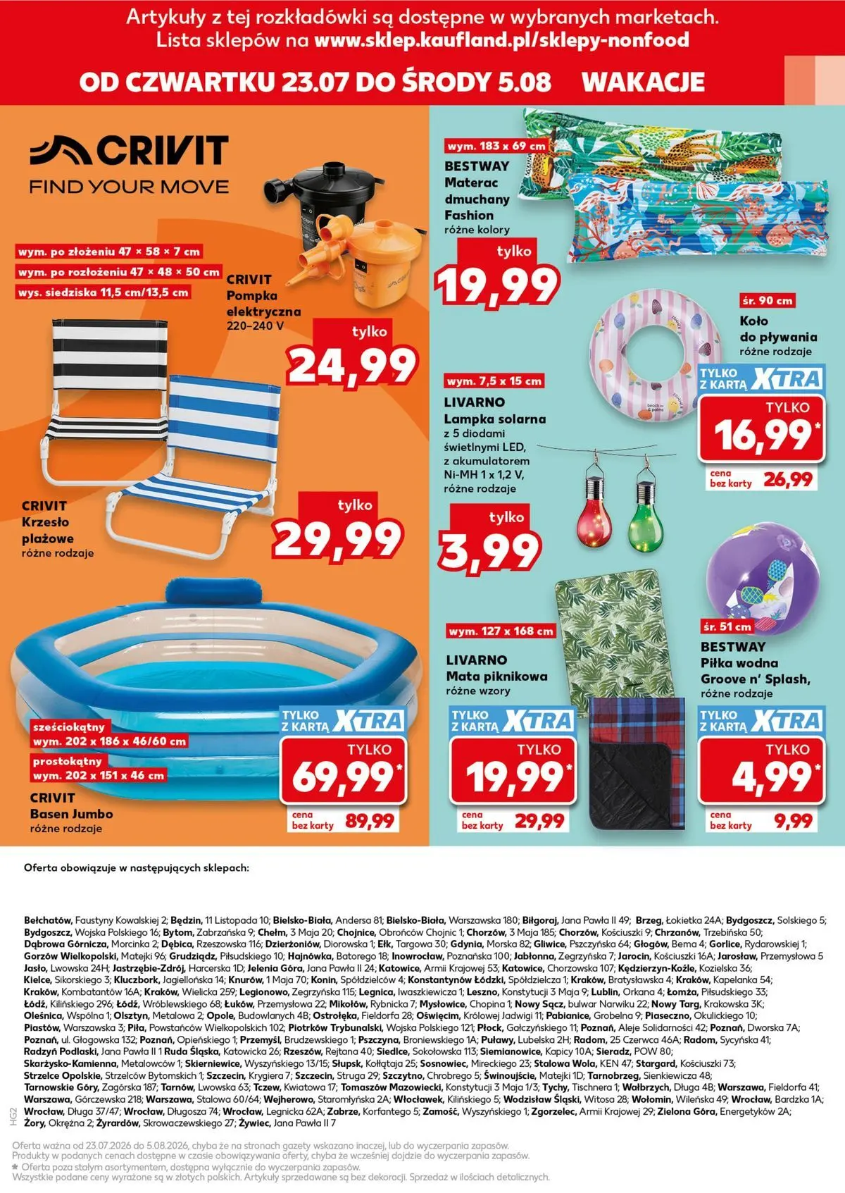 Kaufland gazetka - Złap Okazje od 23.07.2026 - od jutra PDF | Strona: 15 | Produkty: Karta, Materac, Basen, Krzesło