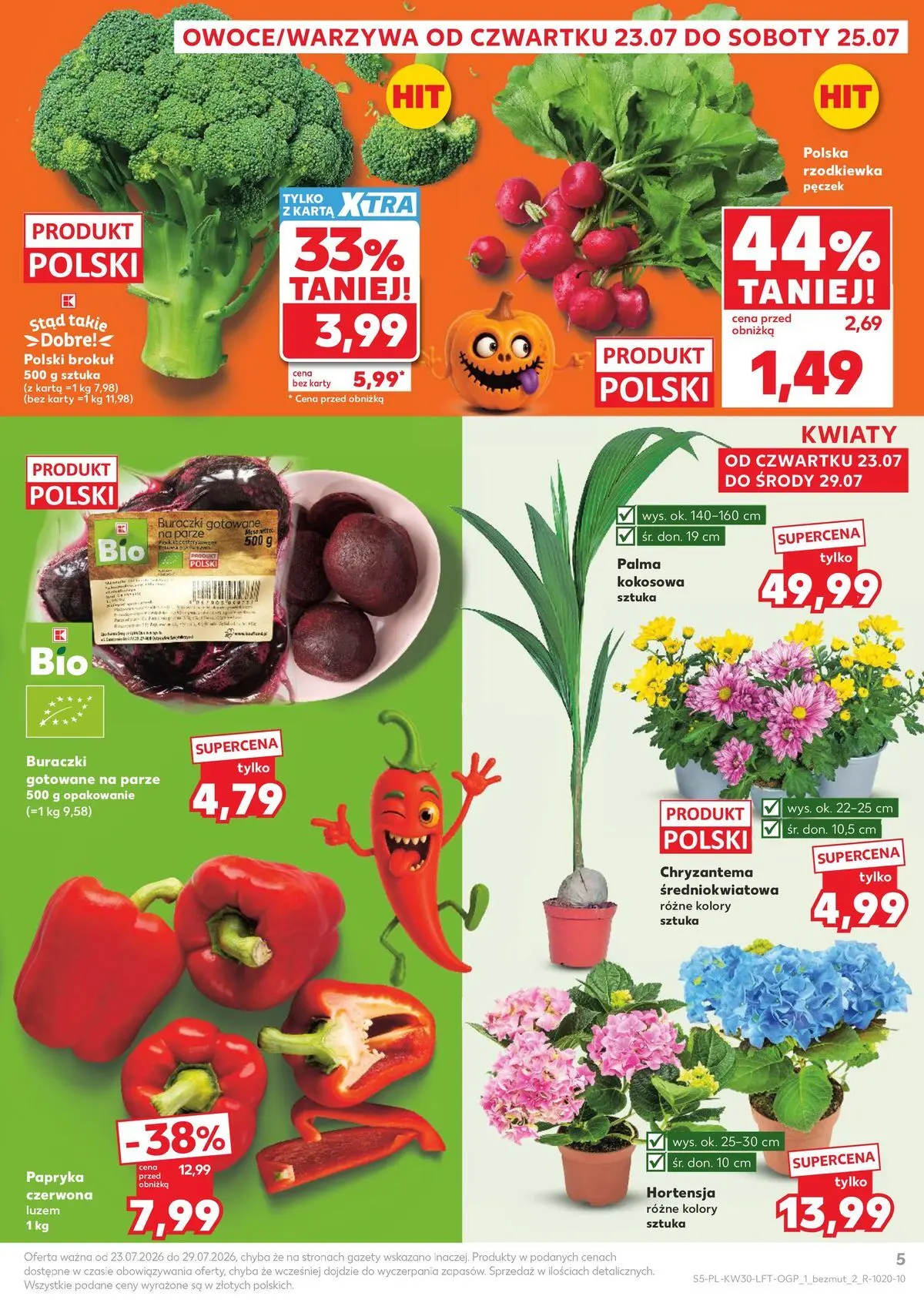 Kaufland gazetka od 23.07.2026 - od jutra PDF | Strona: 5 | Produkty: Karta, Bell, Papryka czerwona, Buraczki gotowane