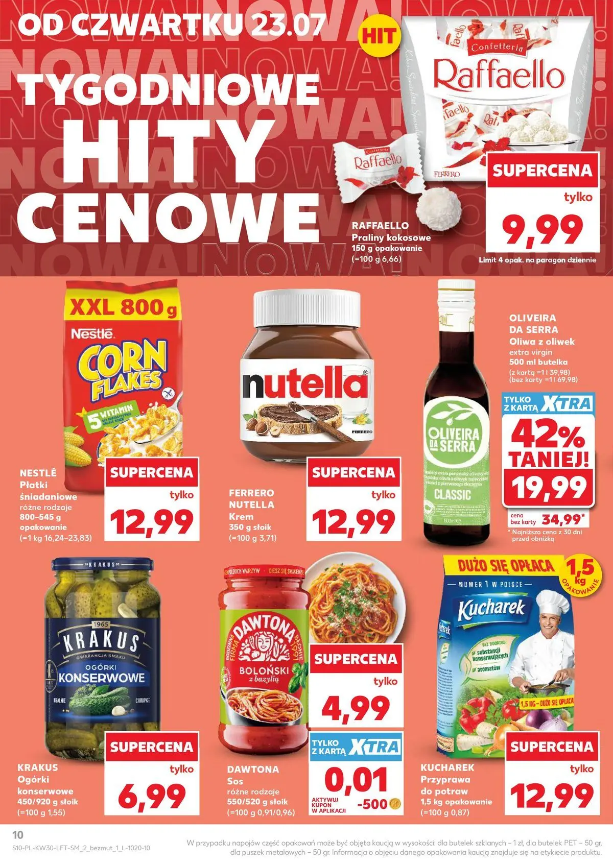 Kaufland gazetka od 23.07.2026 - od jutra PDF | Strona: 10 | Produkty: Nutella, Praliny, Płatki, Sos