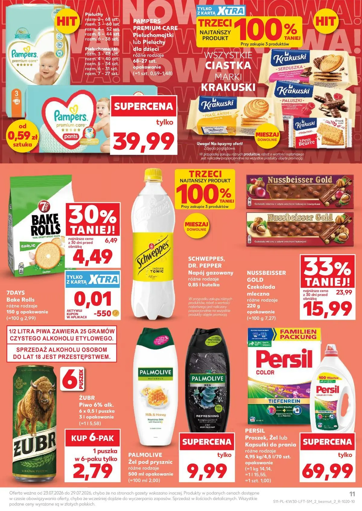 Kaufland gazetka od 23.07.2026 - od jutra PDF | Strona: 11 | Produkty: Karta, Persil, Pampers, Piwo