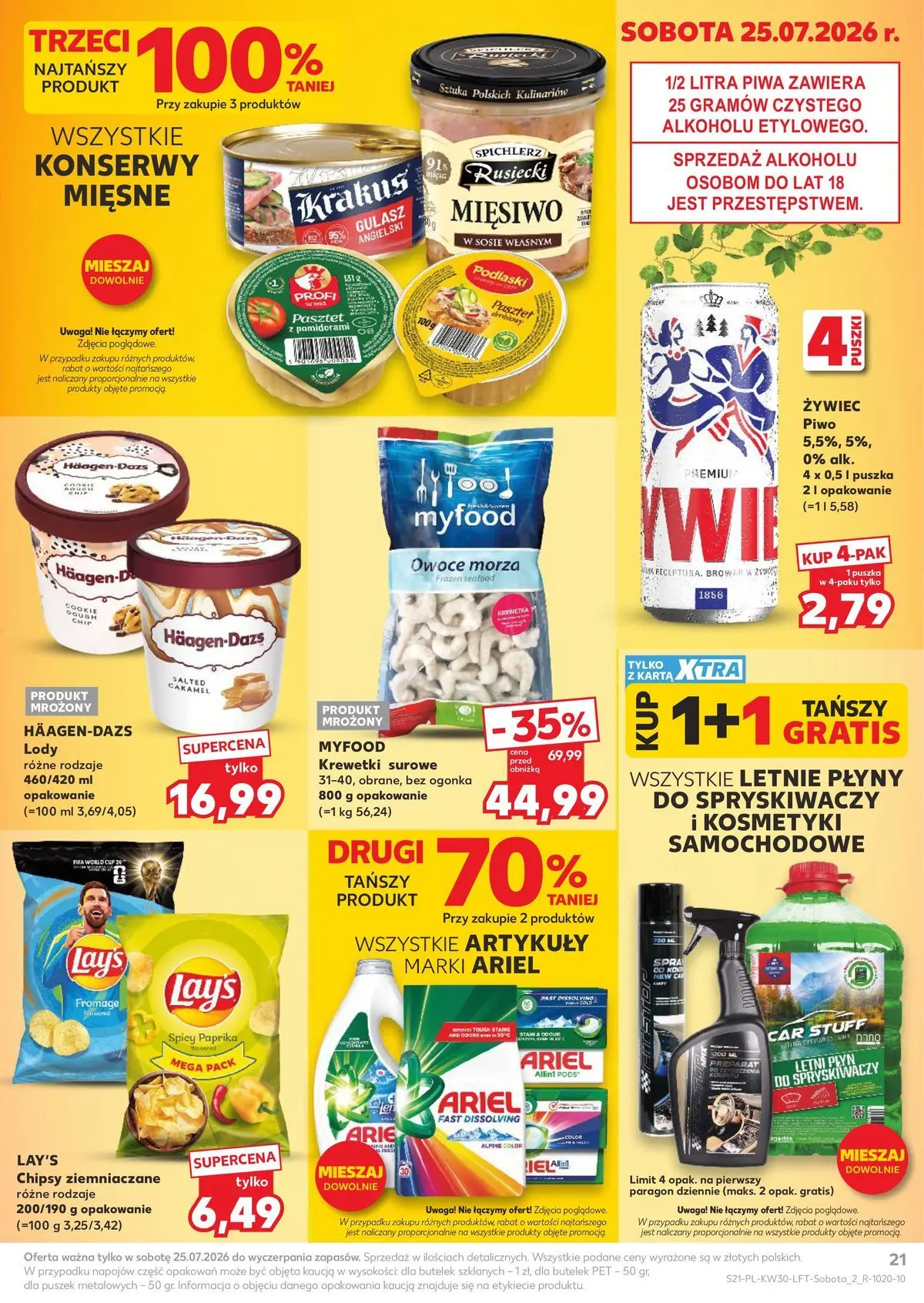 Kaufland gazetka od 23.07.2026 - od jutra PDF | Strona: 21 | Produkty: Gulasz angielski, Ariel, Gulasz, Owoce