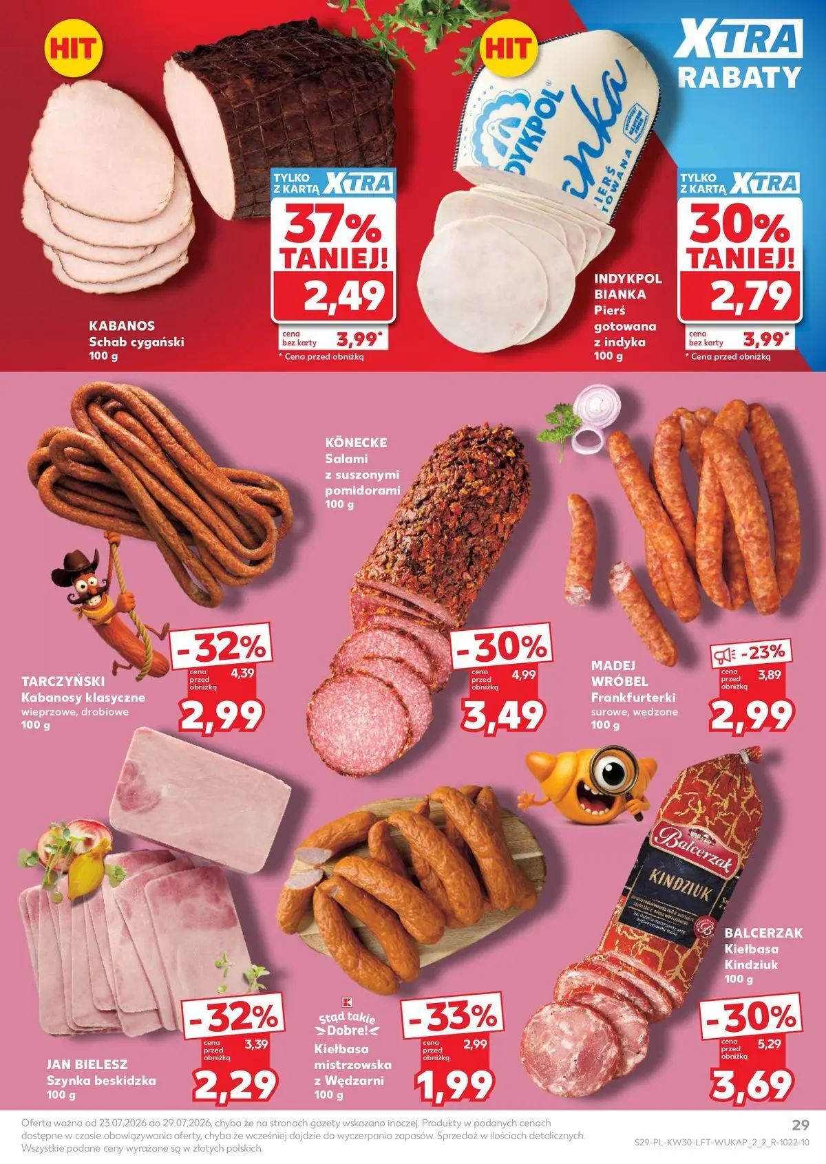 Kaufland gazetka od 23.07.2026 - od jutra PDF | Strona: 29 | Produkty: Frankfurterki, Kabanosy, Szynka, Salami