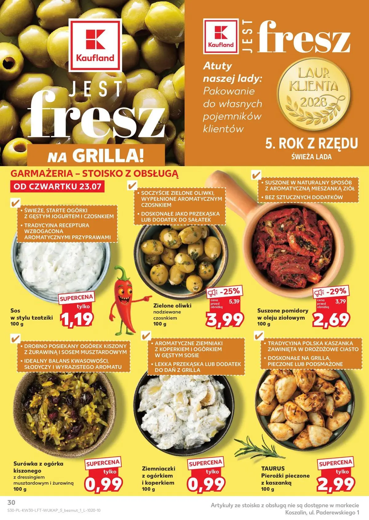 Kaufland gazetka od 23.07.2026 - od jutra PDF | Strona: 30 | Produkty: Tzatziki, Ciasto, Ziemniaczki, Ziemniaki