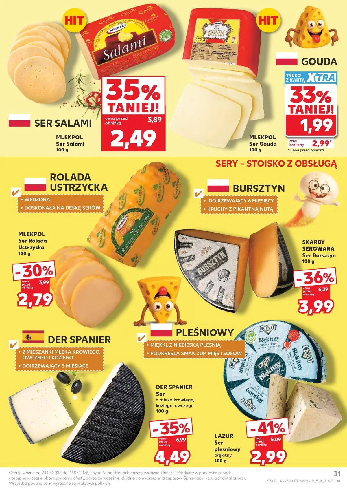 Kaufland gazetka od 23.07.2026 - od jutra PDF | Strona: 31 | Produkty: Ser pleśniowy, Mleka, Sery, Salami