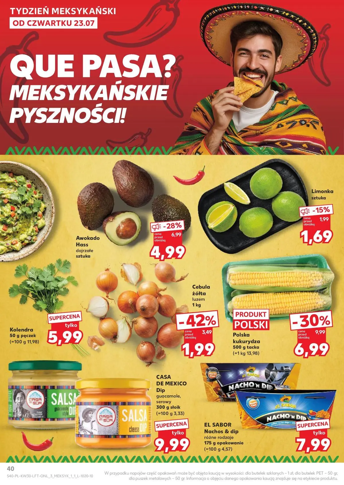 Kaufland gazetka od 23.07.2026 - od jutra PDF | Strona: 40 | Produkty: Limonka, Nachos, Kukurydza, Awokado